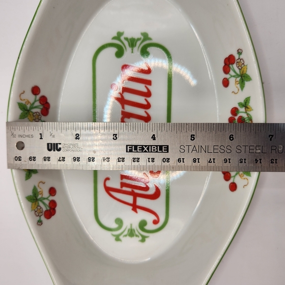 Vintage Cherries & Strawberries AuGratin Earthenware Oven to Table Baking Dish - Picture 5 of 7